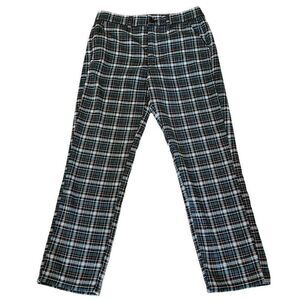Ladies Size 6 Trouser Pants Green Plaid Stretch Slacks American Eagle Outfitters